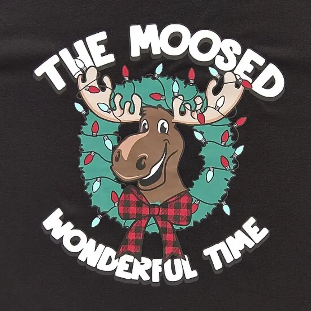 NEW! Size XS 6/7 Moose Buffalo Unisex Christmas Matching Family Pajama Top